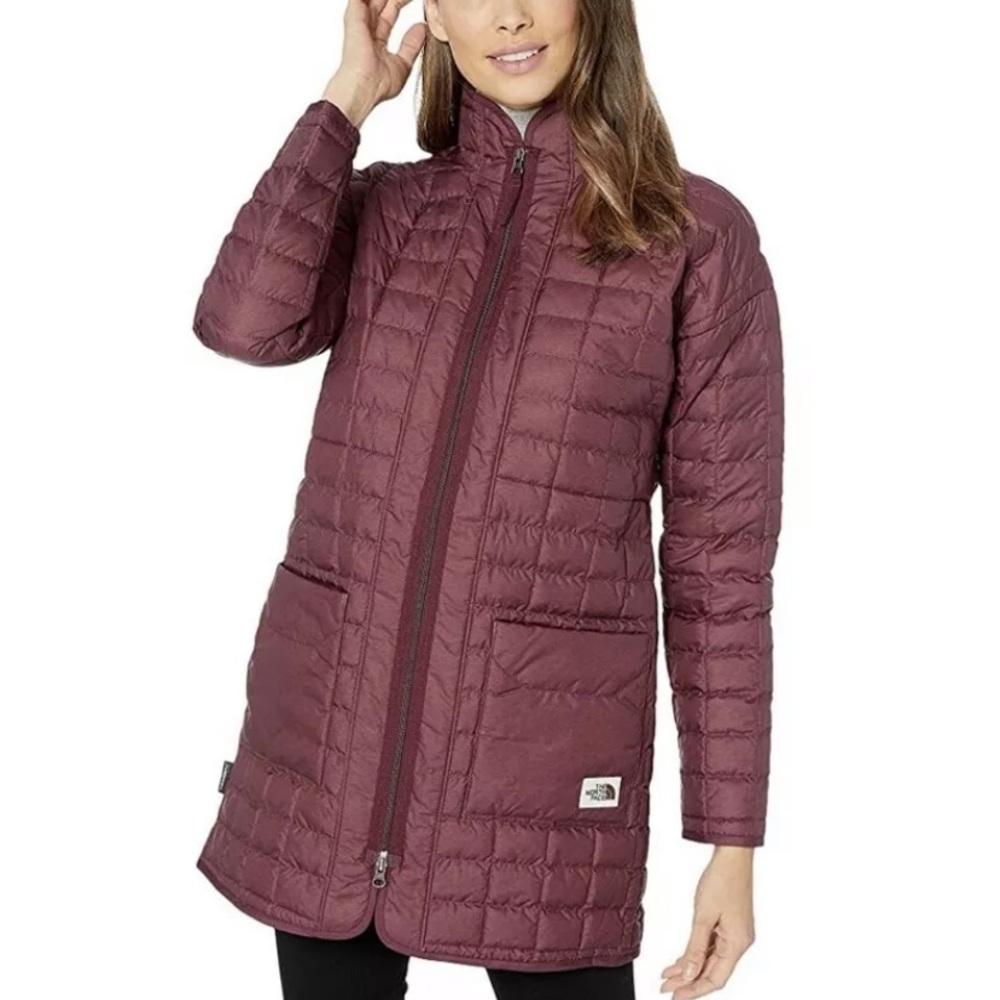 NWT ($249) The North Face ThermoBall™ Eco Long Jacket Women, Garnet Red, Sz L